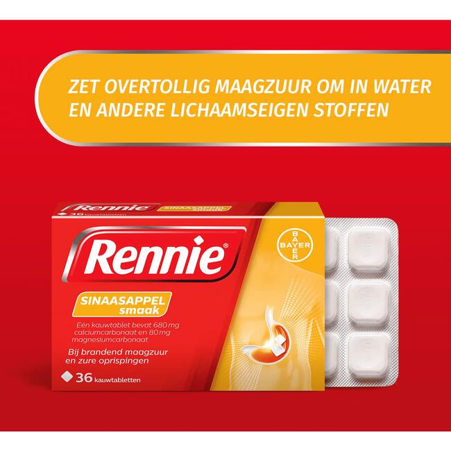 Rennie Sinaasappel Kauwtabletten Bij Brandend Maagzuur 36 stuks