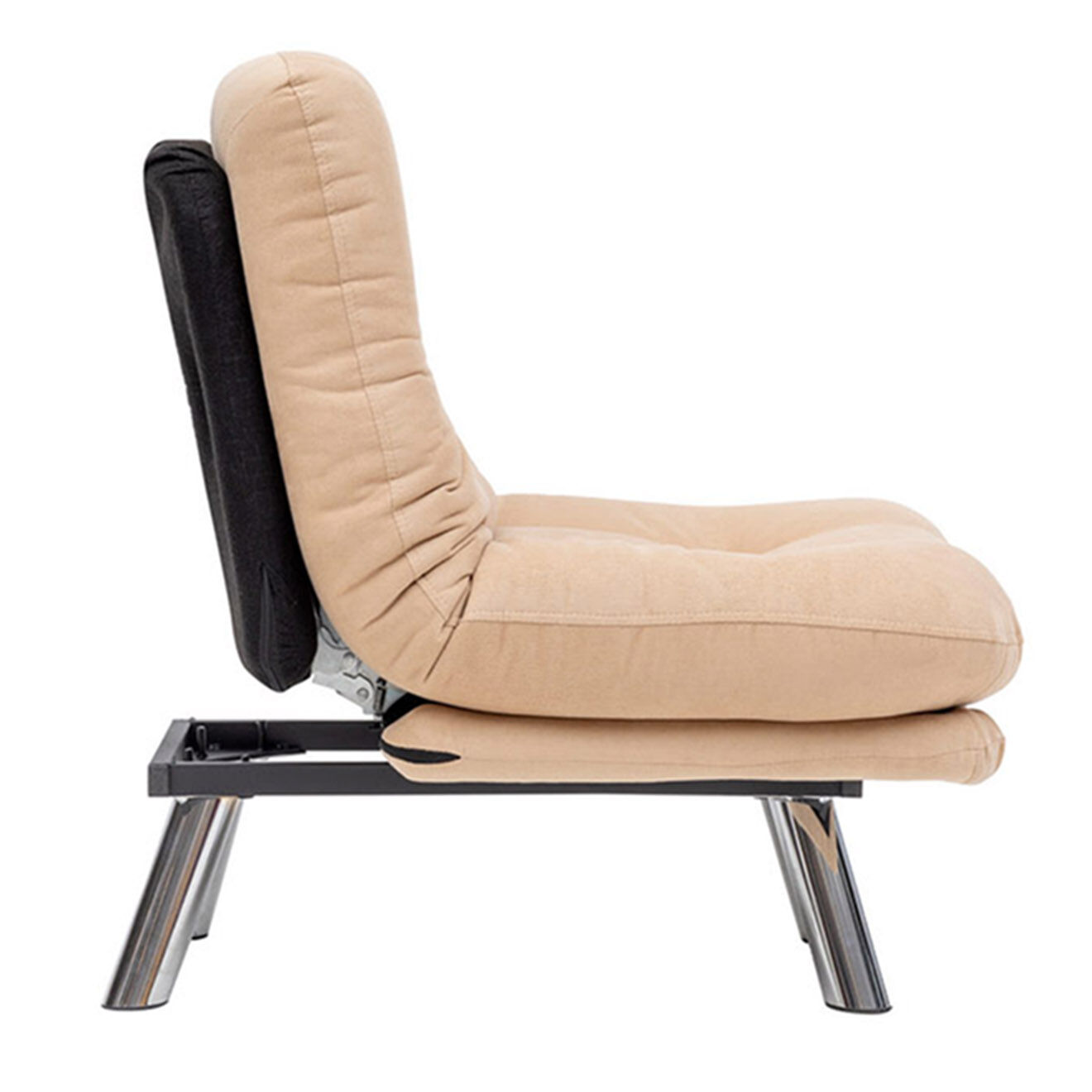 Homitis Fauteuil convertible pouf Misa crème - 120x68x26 cm