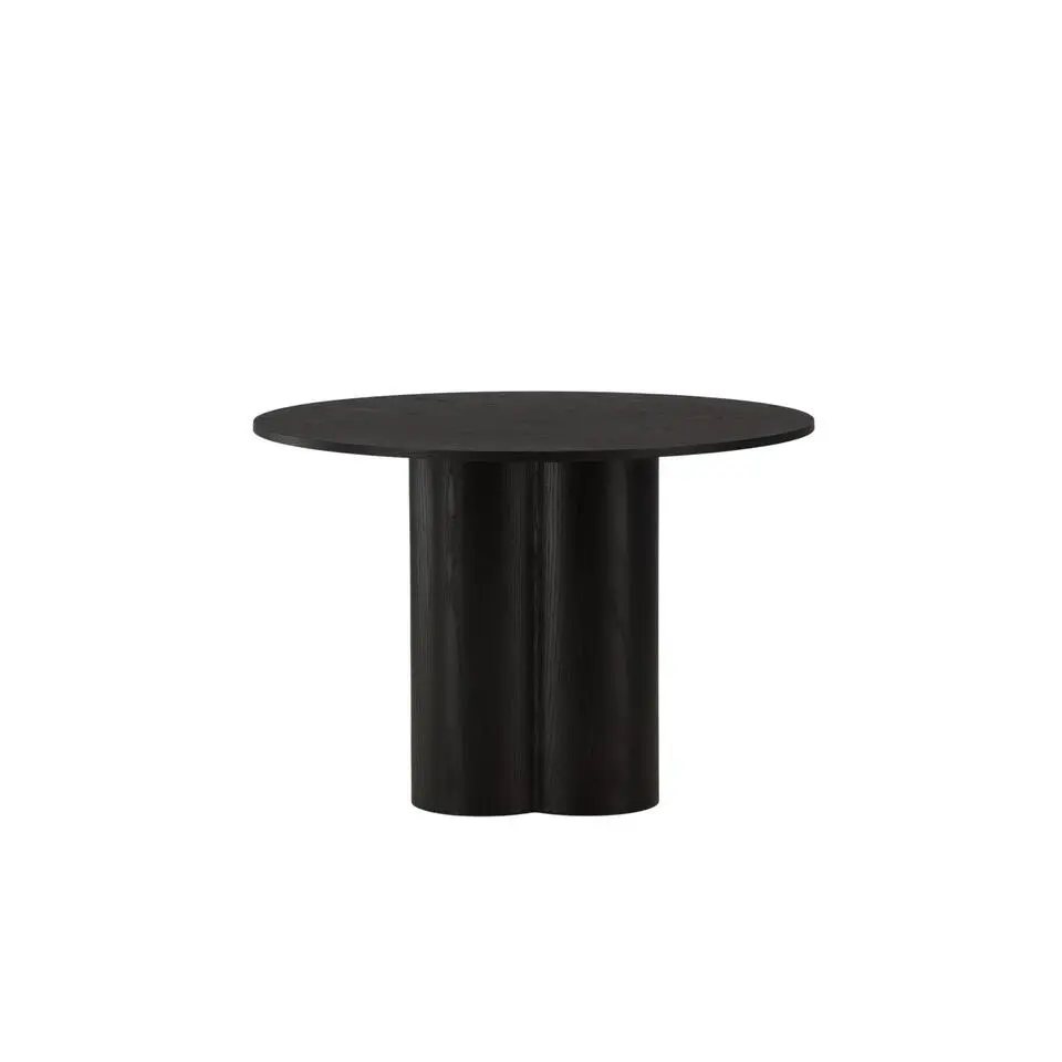 Eettafel Rond Zwart 110cm - Fineer - Scandinavisch - Tafel Olivia