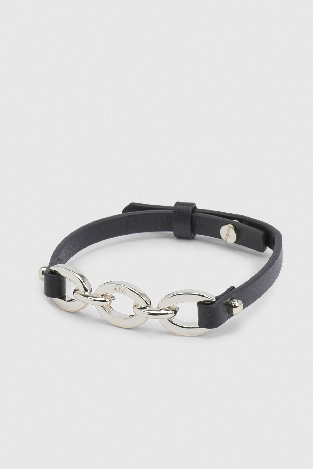KarenMillen Bracelet en Cuir à Maillons Chaîne