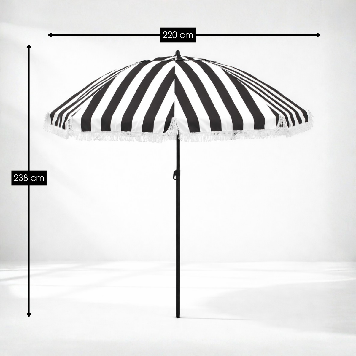 Mica Decorations Parasol Osborn Zwart Wit 238 x d220 cm