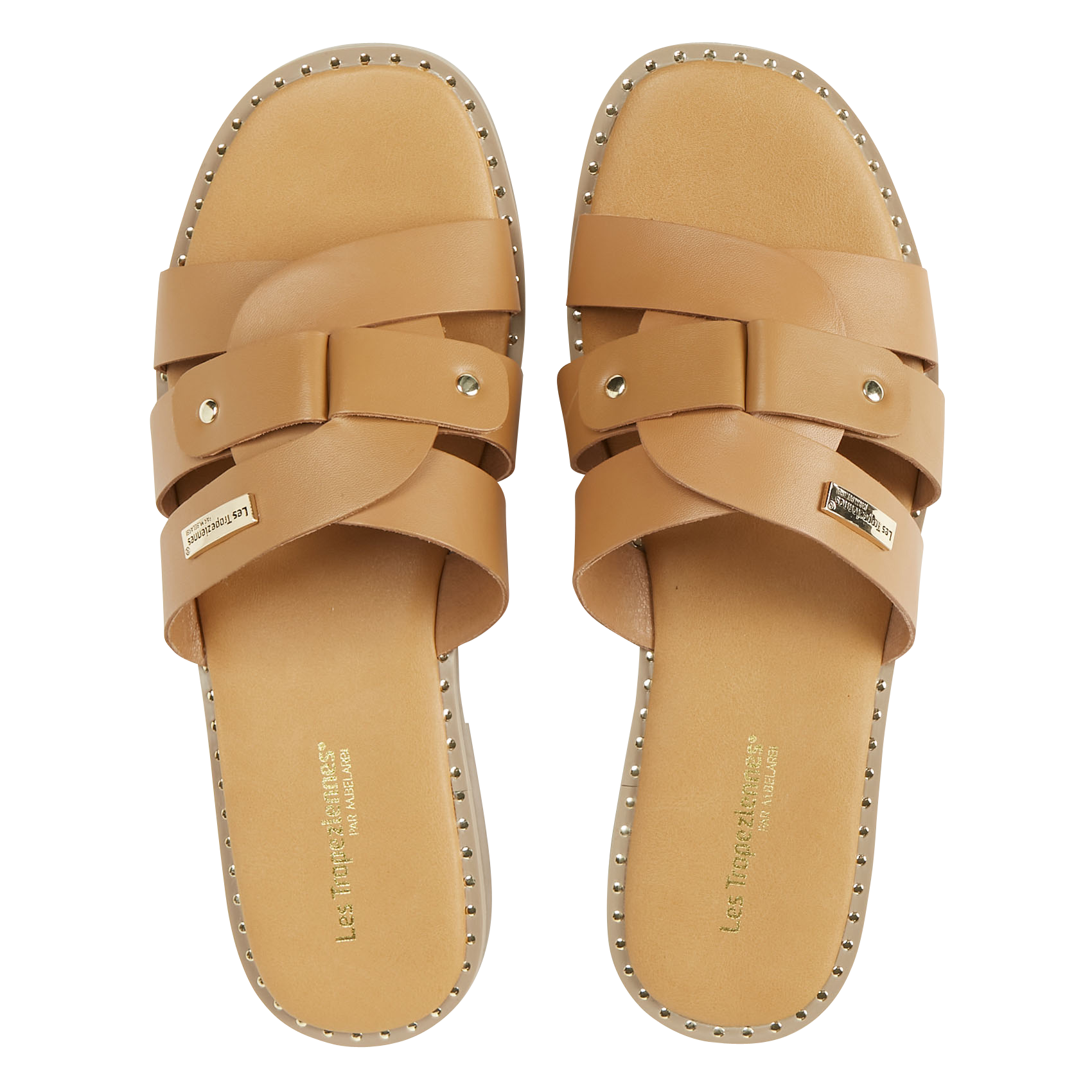 CAROLA - Mules plates à brides épaisses et entrelacées | Marron