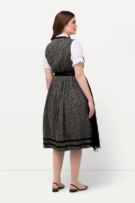 Dirndl, Leo-Top, Carree-Ausschnitt, ärmellos