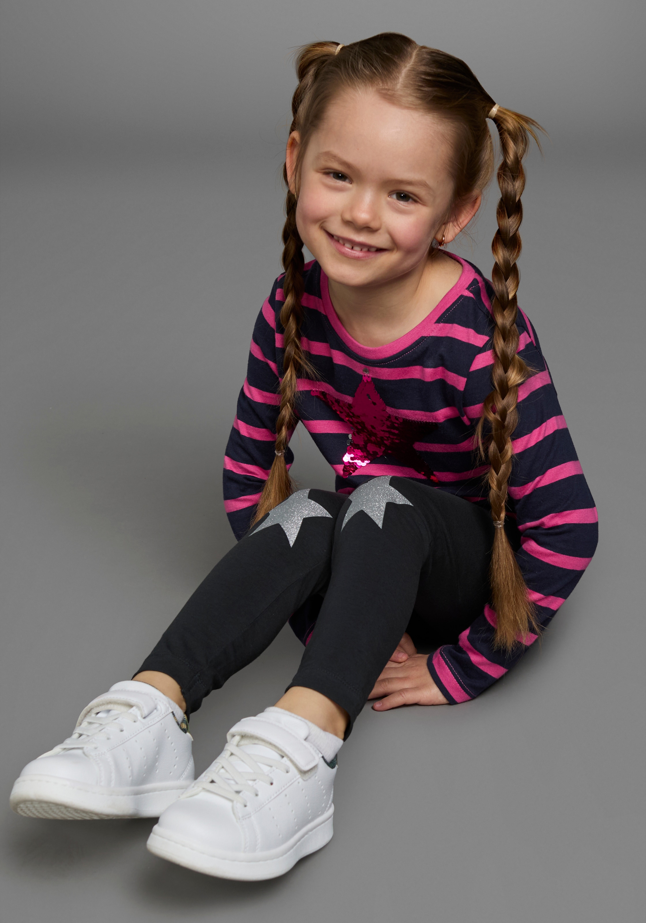 KIDSWORLD Leggings »2er Pack Leggings, mit Sternen-Print«  mit Glitzerdruck