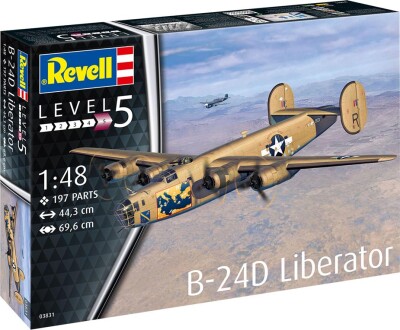 Revell - B-24D Liberator Modelfly Byggesæt - Level 5 - 03831