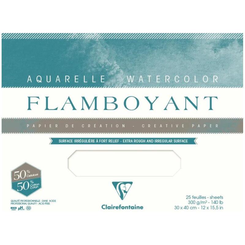 Flamboyant bloc collé 4 côtés 20F 36x51cm 300g