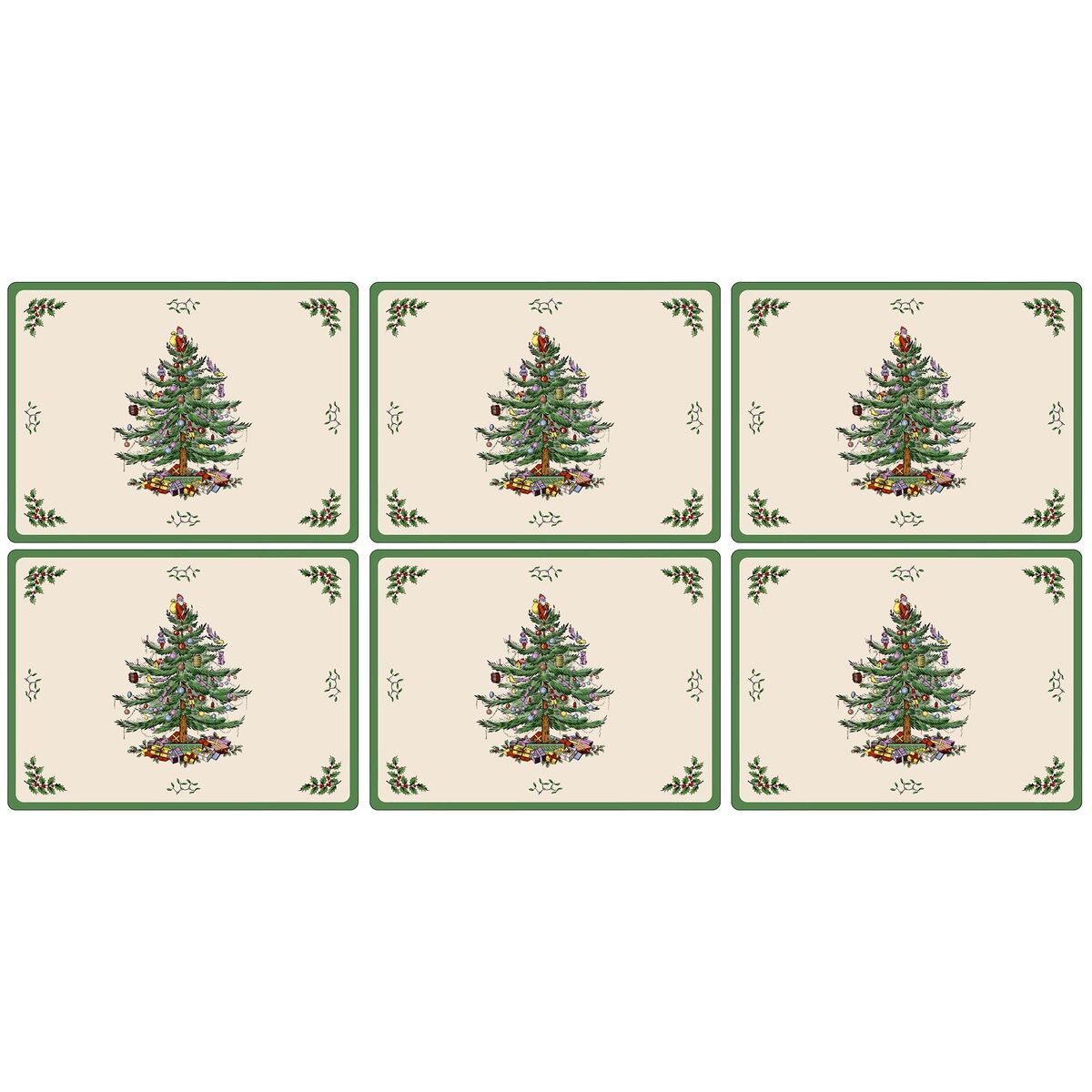 Christmas Tree bordbrikke, 6 stk