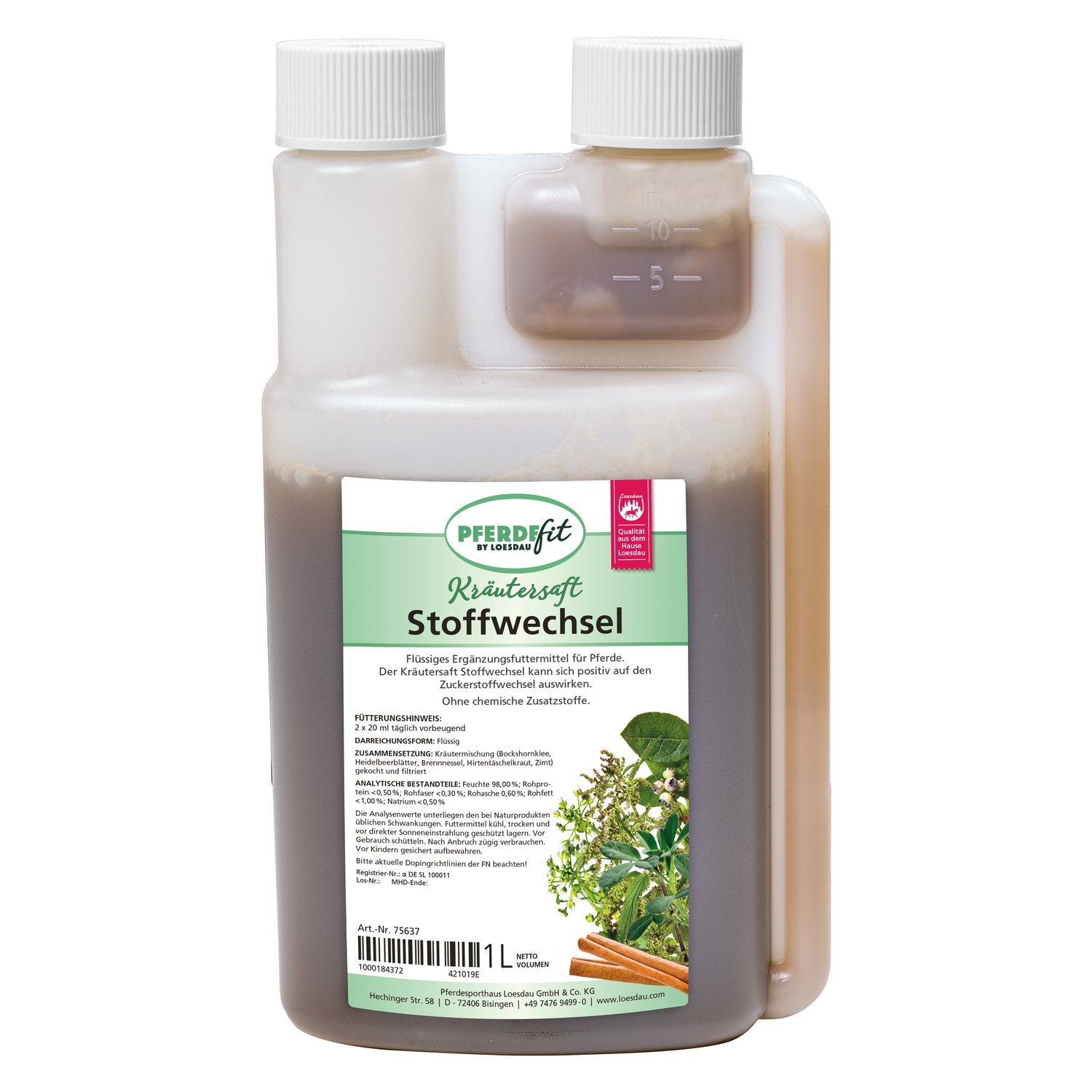 PFERDEfit by Loesdau Kräutersaft Stoffwechsel  - 1 Liter