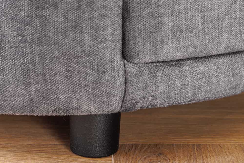 Ovaler Nachttisch SIGNUM 55cm grau Vogue Velours Samt inkl. Beleuchtung Schubladen
