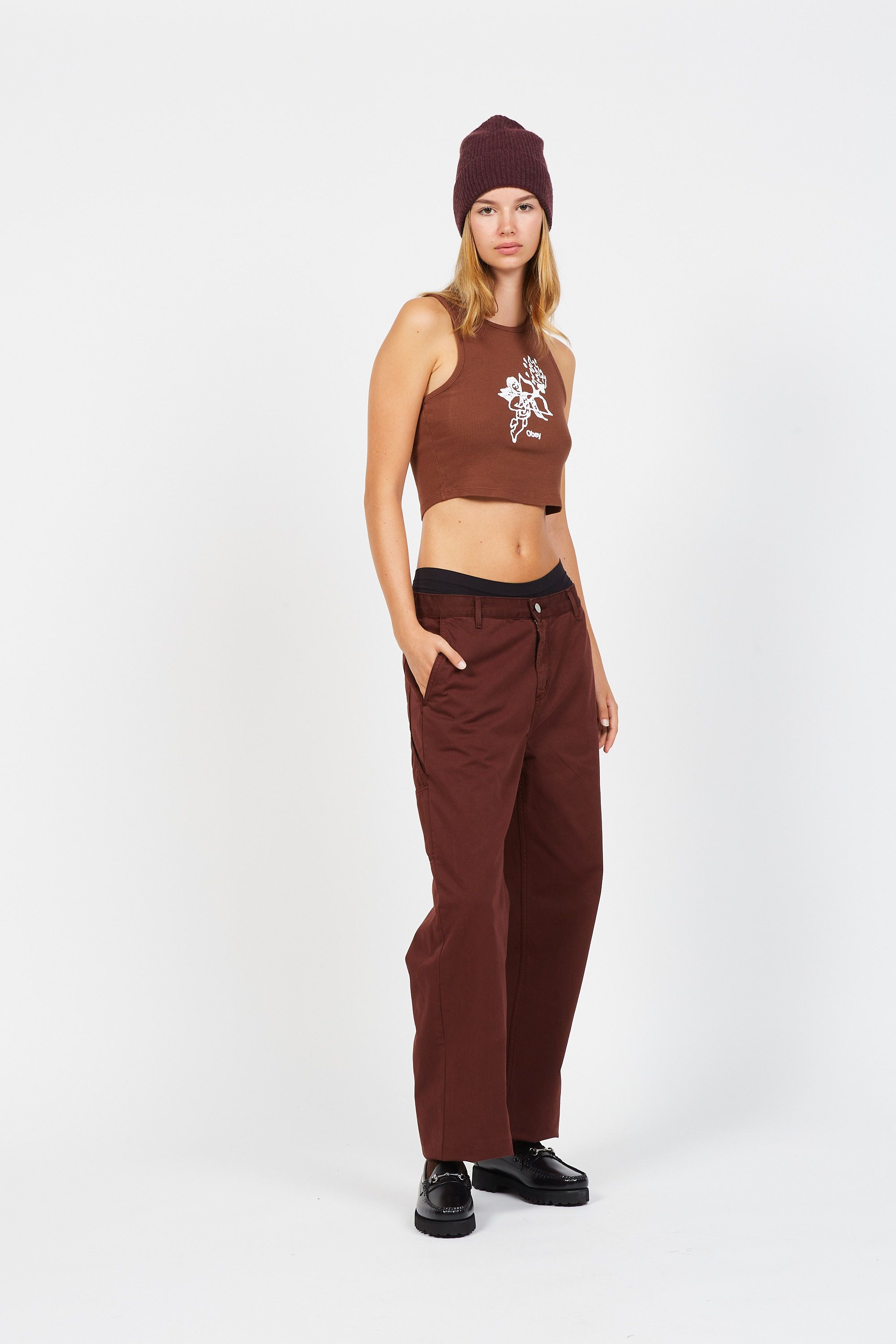 OBEY Top OBEY FLAMING CUPID 2 Marron