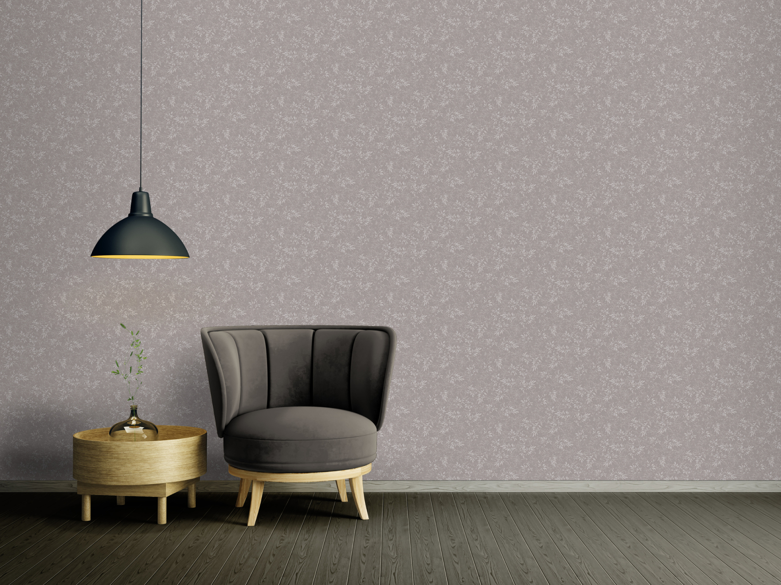 A.S. Creation Vliestapete - grau-hellgrau - floral - 10 Meter
