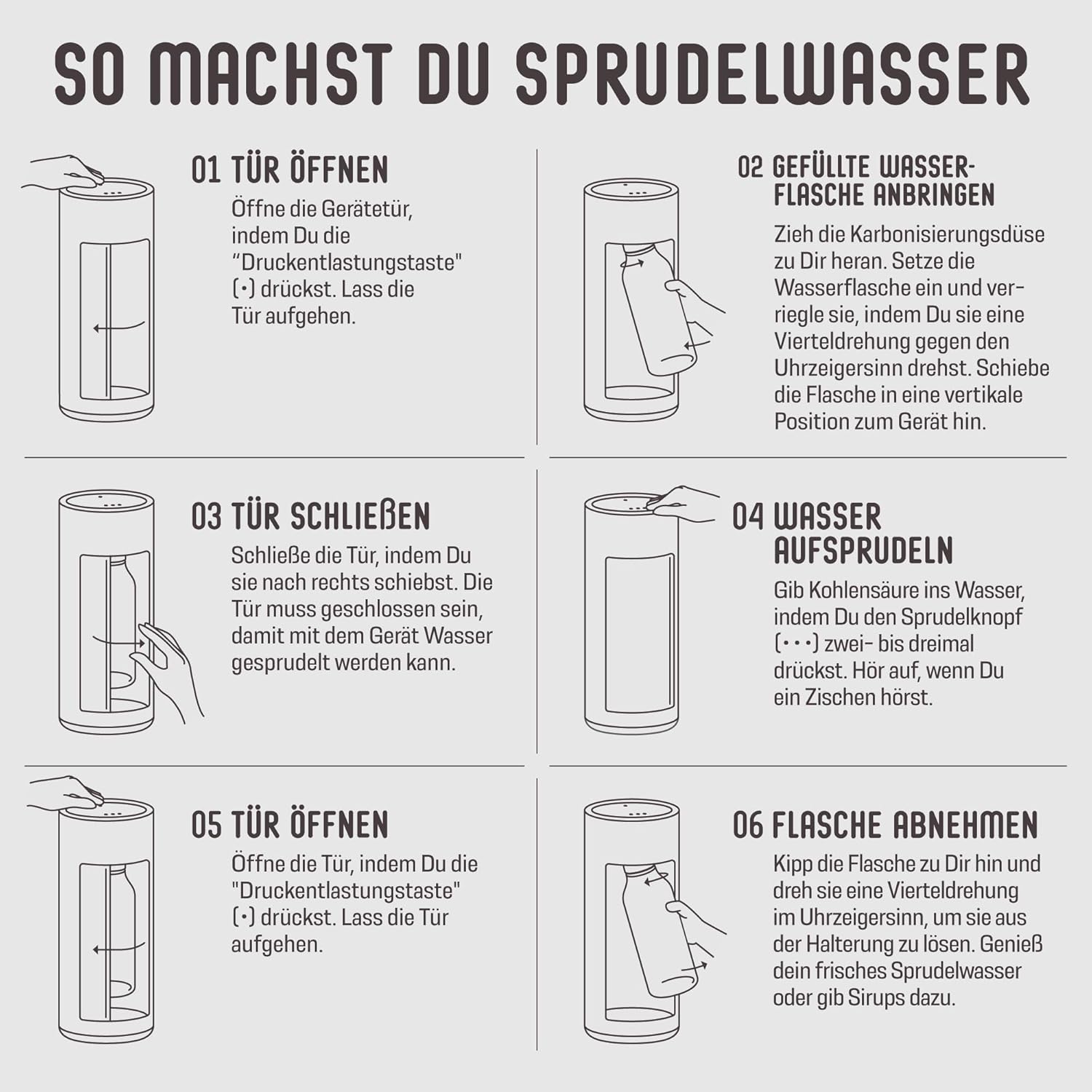 Mysoda: Stilvoller Glassy Wassersprudler aus Holzkomposit und Aluminium (ohne CO2-Zylinder) mit 1-Liter-Glasflasche & BPA-freier 1-Liter-Plastikflasche - Salbeigrün (Pigeon)
