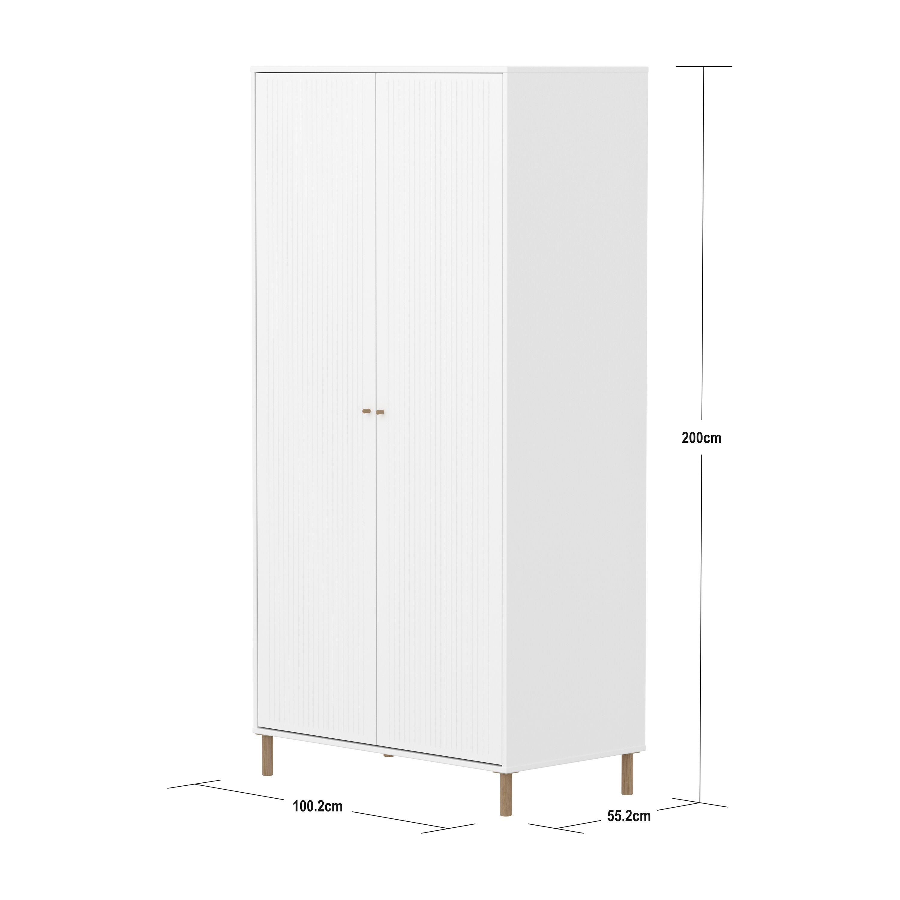 Flexa SAGA Schrank - Weiss / B: 100.0 cm x T: 55.0 cm x H: 200.0 cm