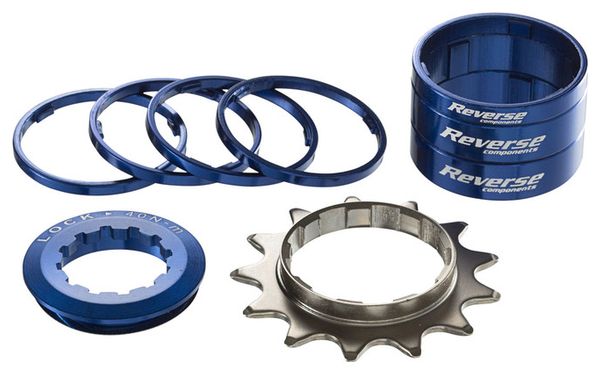 Kit Single Speed Reverse Pignon 13 Dents Bleu Foncé