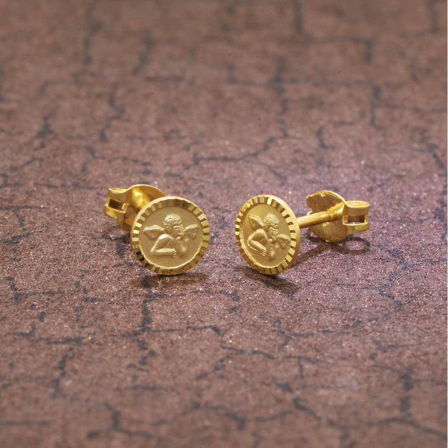 trendor Mädchen-Ohrringe 333  8K Gold Ohrstecker Engel gold