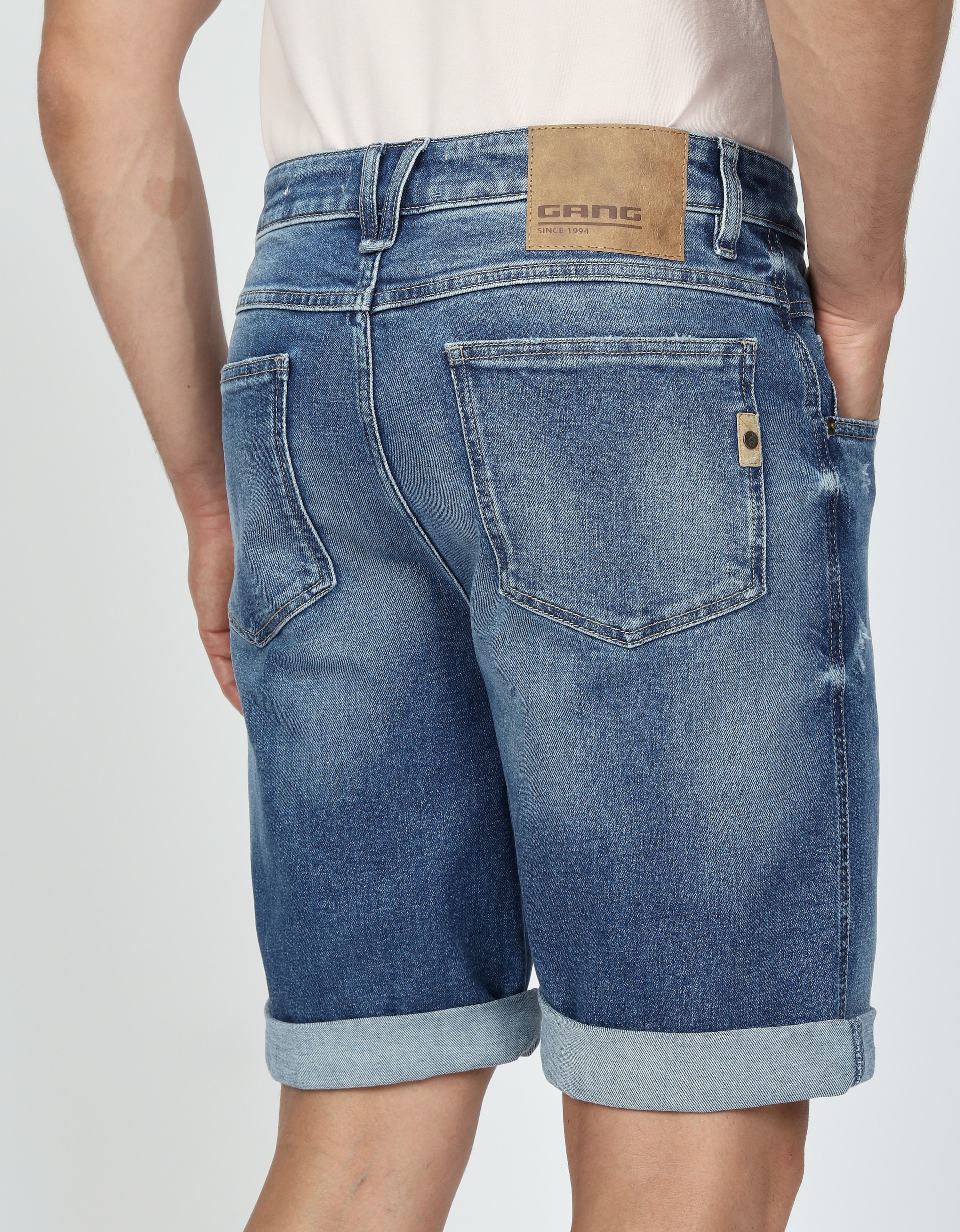 GANG Jeansshorts »94MARCO«, mit Doppelbunddetail, Relaxed Fit