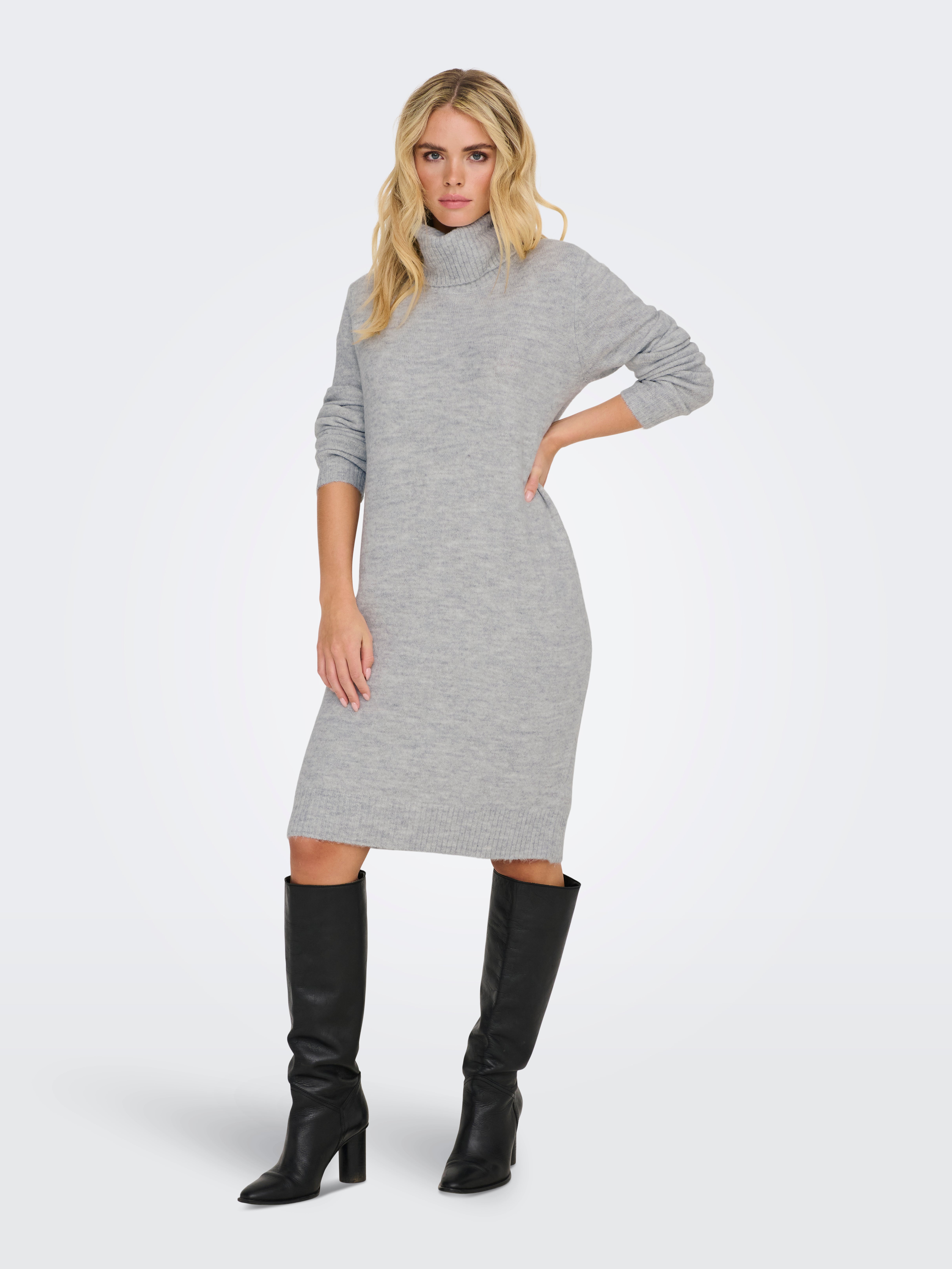 JDYELANORA Kurzes Kleid Light Grey Melange