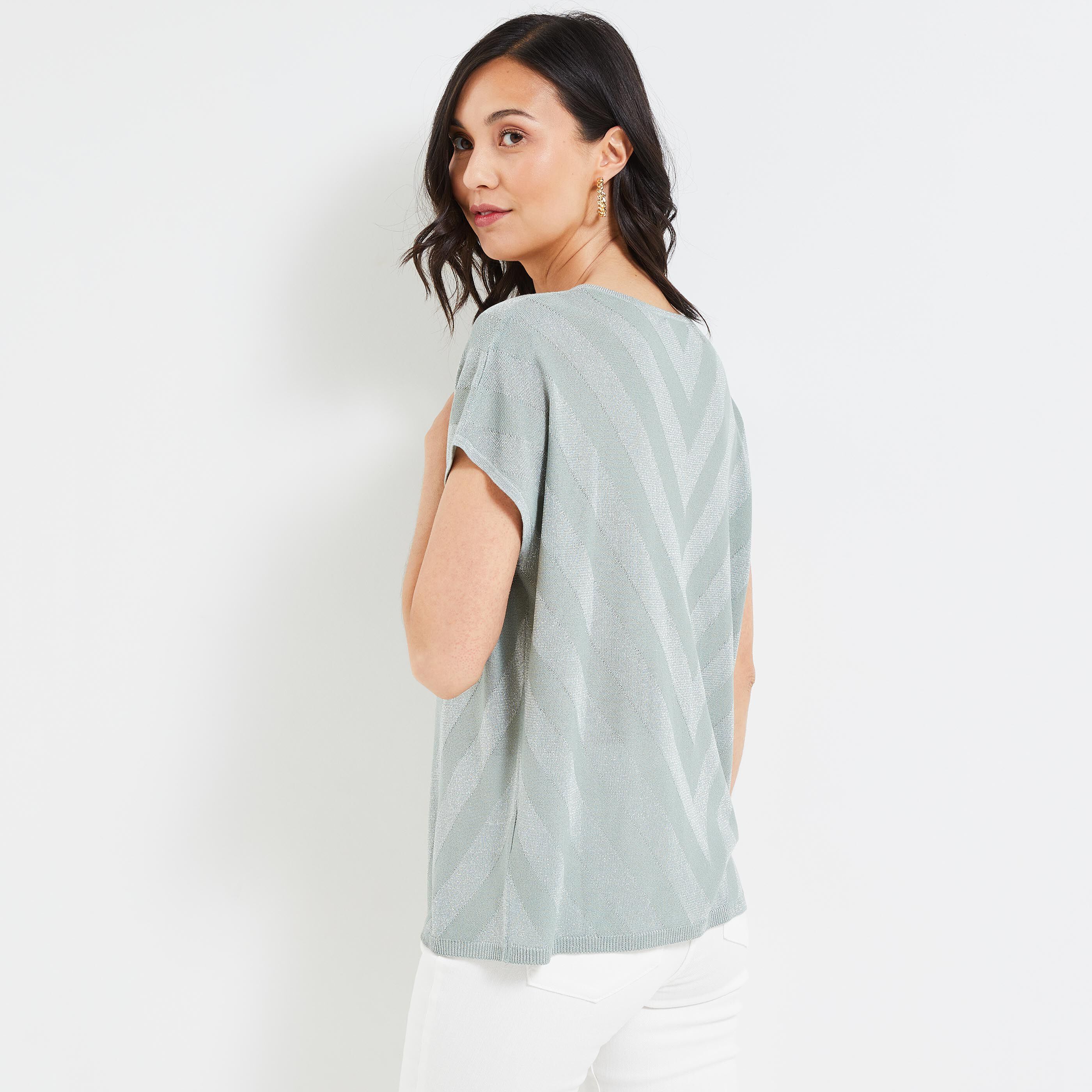 T-shirt lurex femme - VERT CLAIR