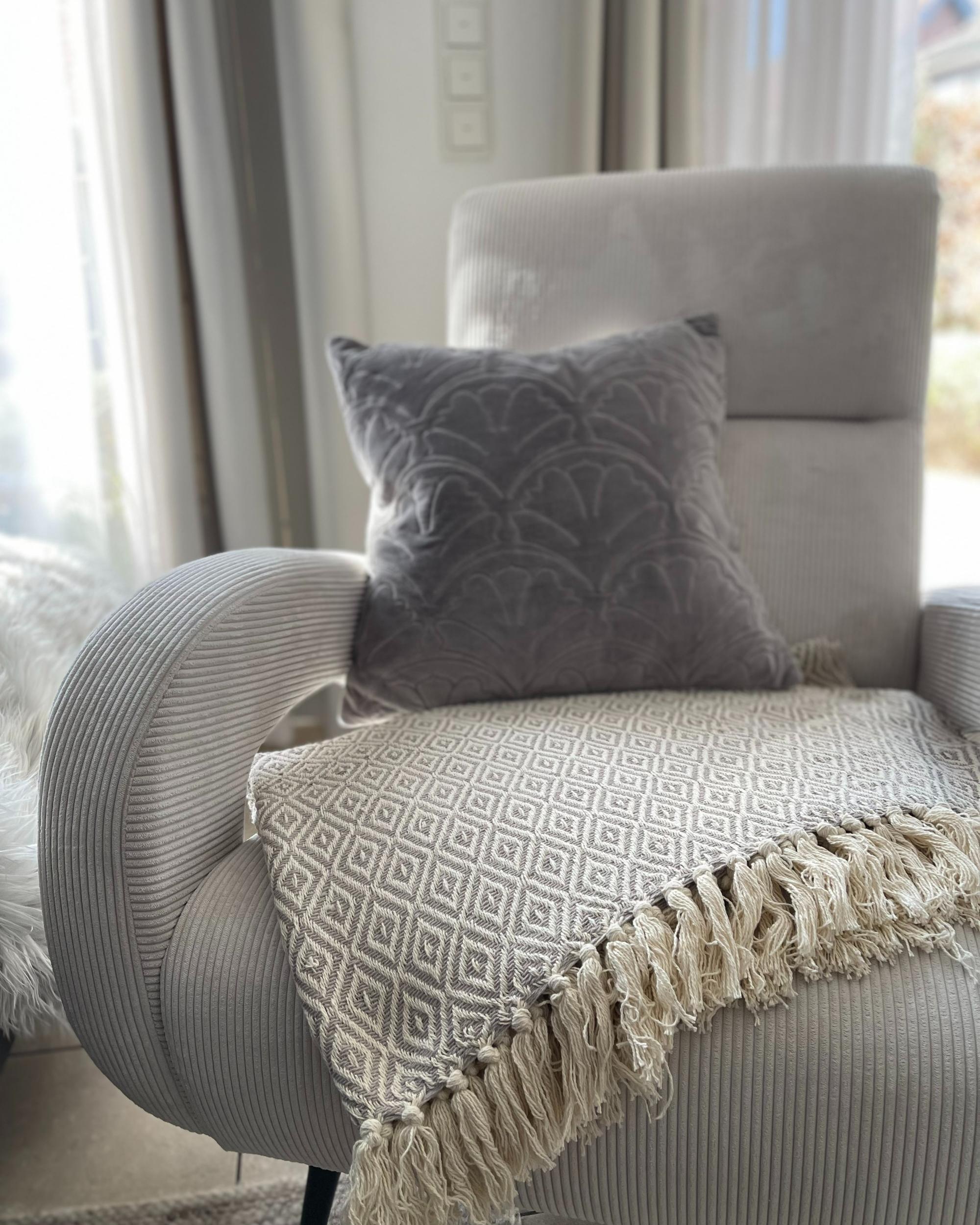 Plaid MITYAL Katoen 125 x 150 cm Taupe