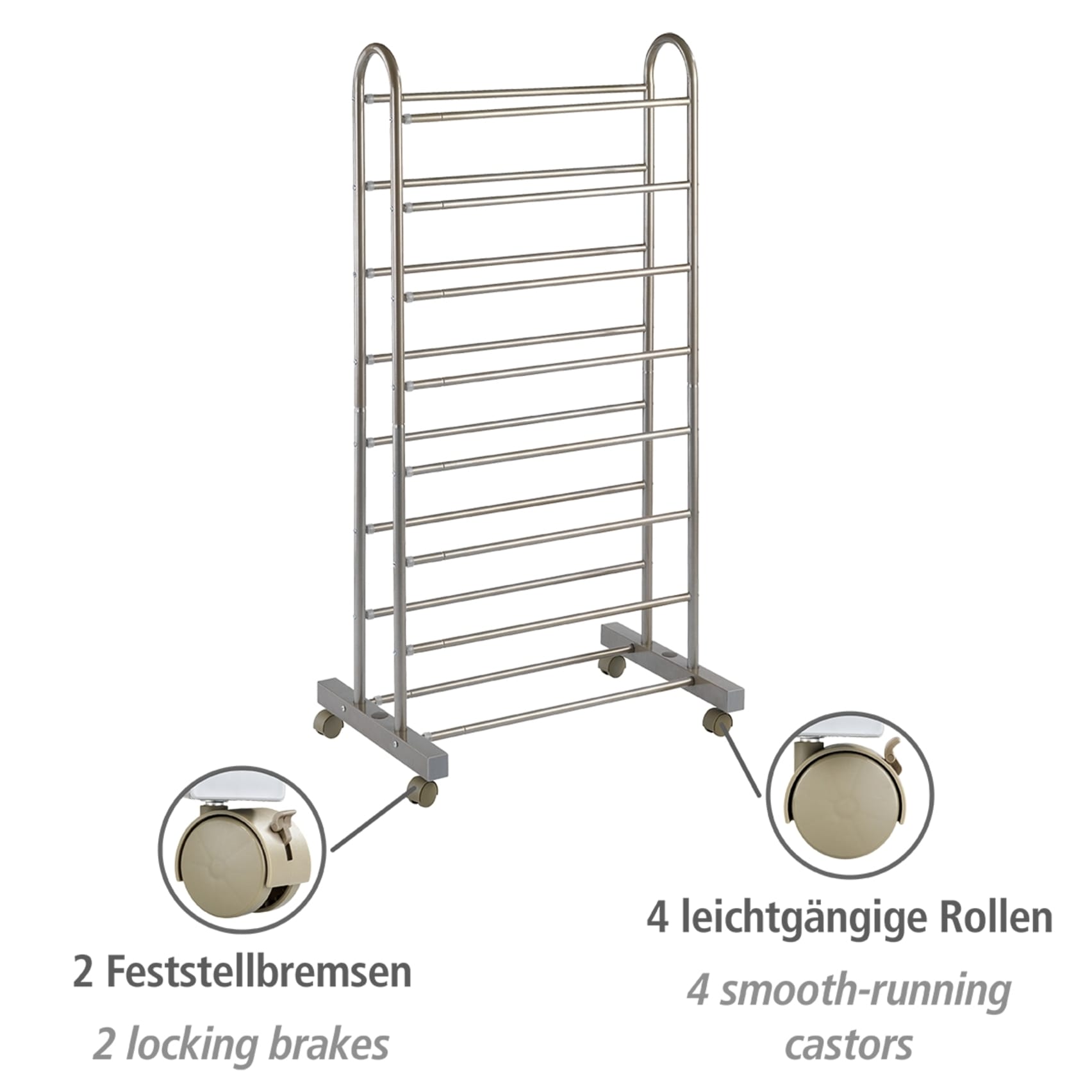 WENKO Schuhregal »Modell Giant« für bis zu 42 Paar Schuhe, ausziehbar und fahrbar, mit 4 Rollen