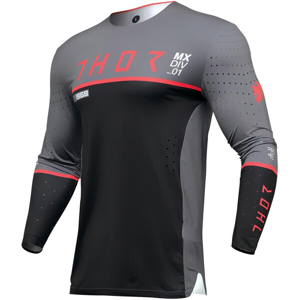 Thor Motocross - Maillot Prime Ace Charcoal / Noir / Rouge