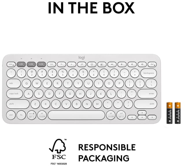 Logitech Pebble Keys 2 K380s trådløst tastatur (Off-White)