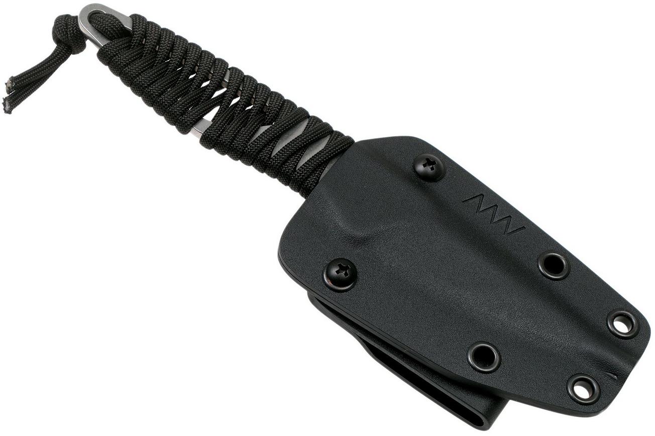 ANV P100 Sleipner, Black Paracord P100-002, Black Kydex Sheath, nekmes