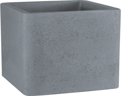 Geli Cube vierkante bloempot van kunststof, 38x38x33 cm, lichte betonkleur