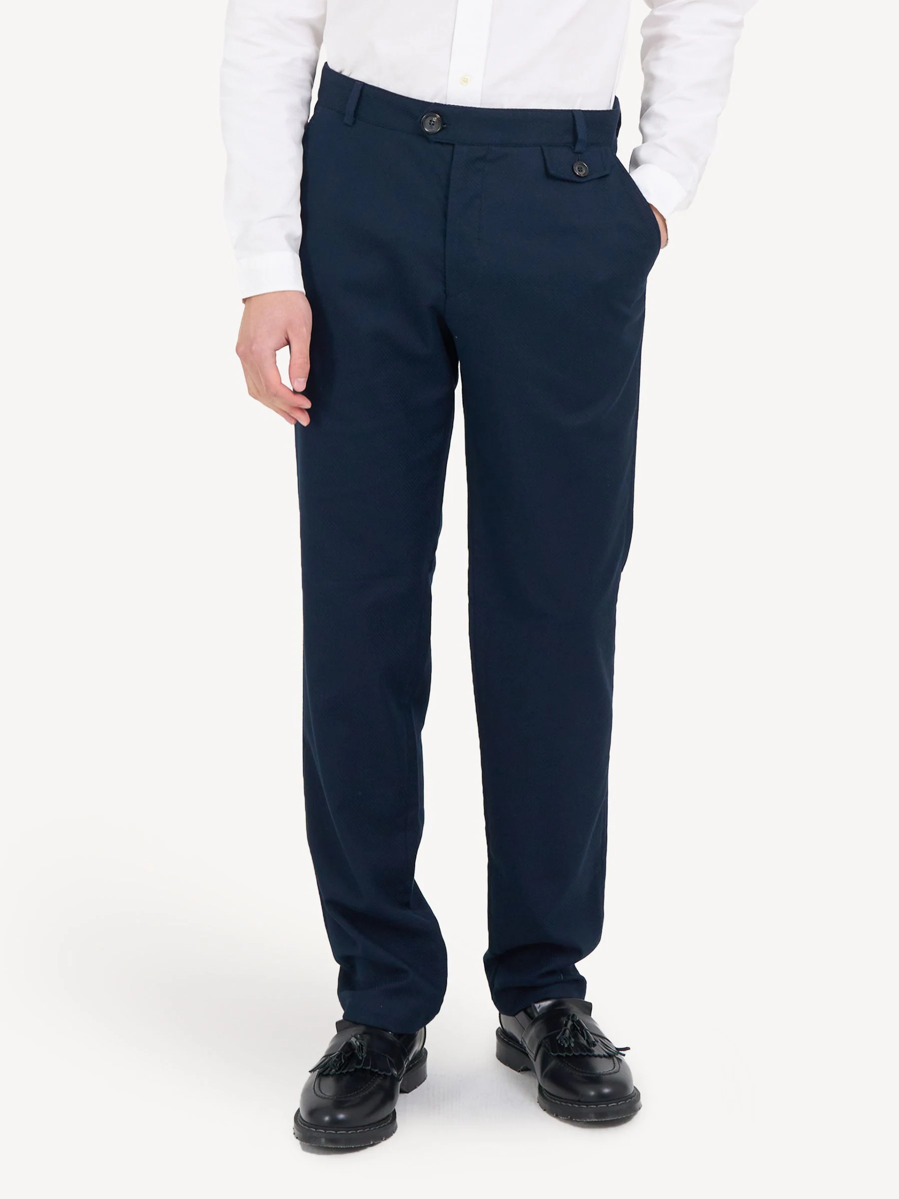 Oliver Spencer Oliver Spencer Blue Fishtail Trousers Carmack