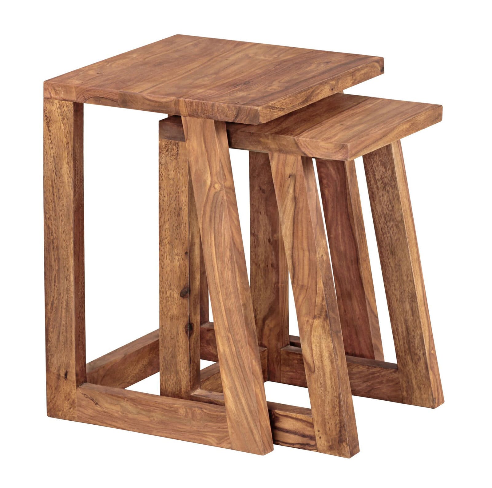 Beistelltische Bacoor 2er-Set Massivholz braun