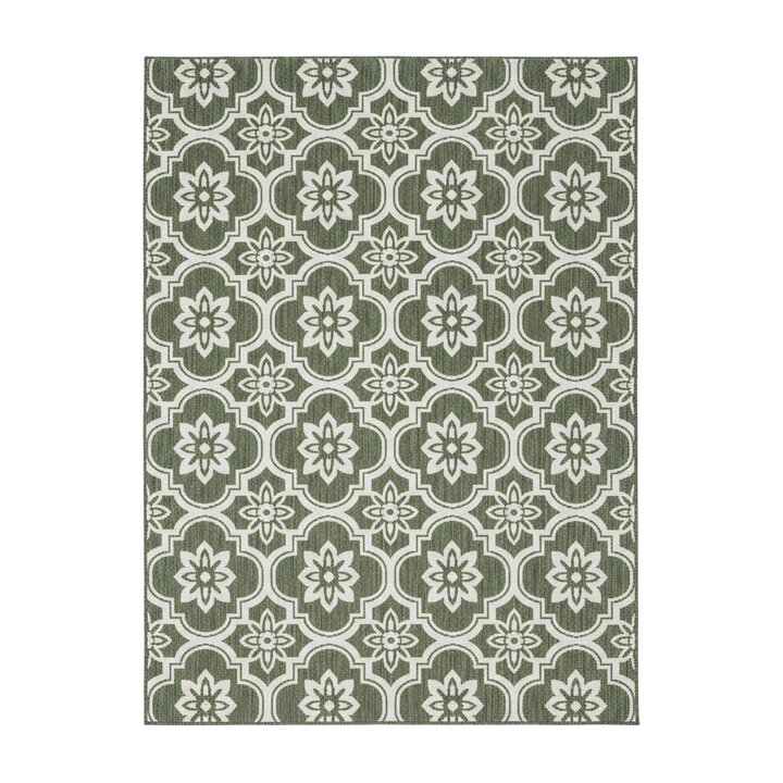 Buitenkleed - Rio Flower Groen