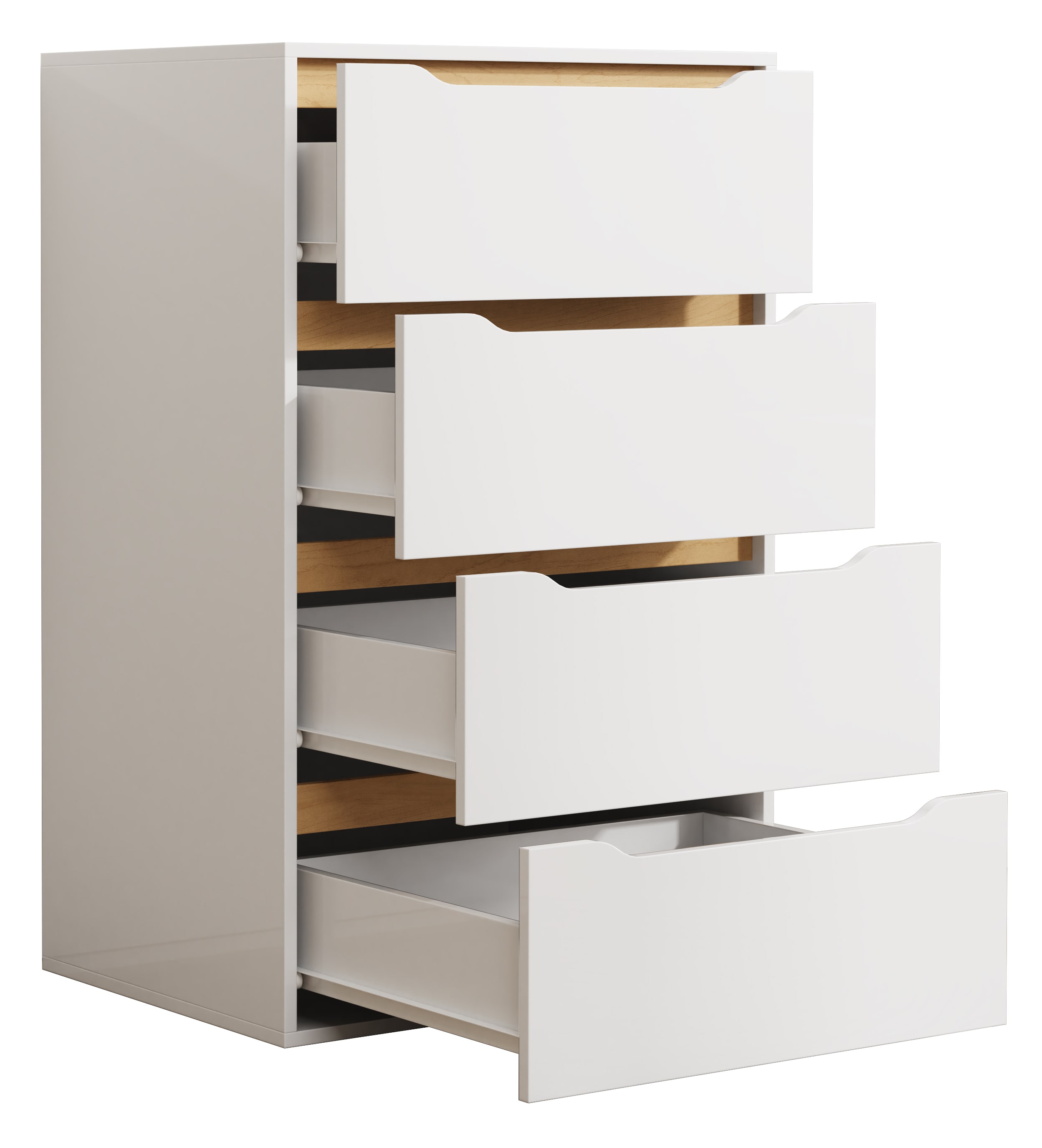 VCM Holz Kommode Sideboard Nachttisch Schrank 4 Schubladen Malira XL