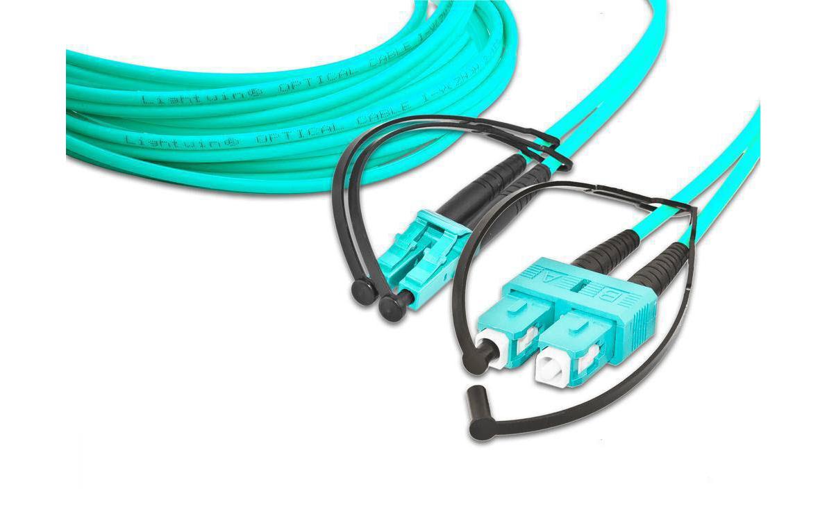 LWL-Patchkabel Multimode LC – SC, OM3, Duplex, 0.5 mMultimode LC-SC OM3 0.5 m