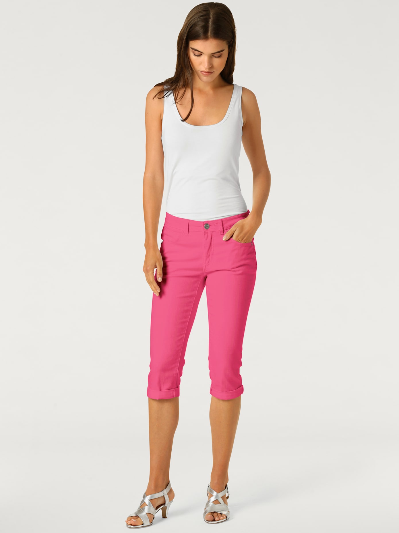 Pantalon effet ventre plat coupe skinny