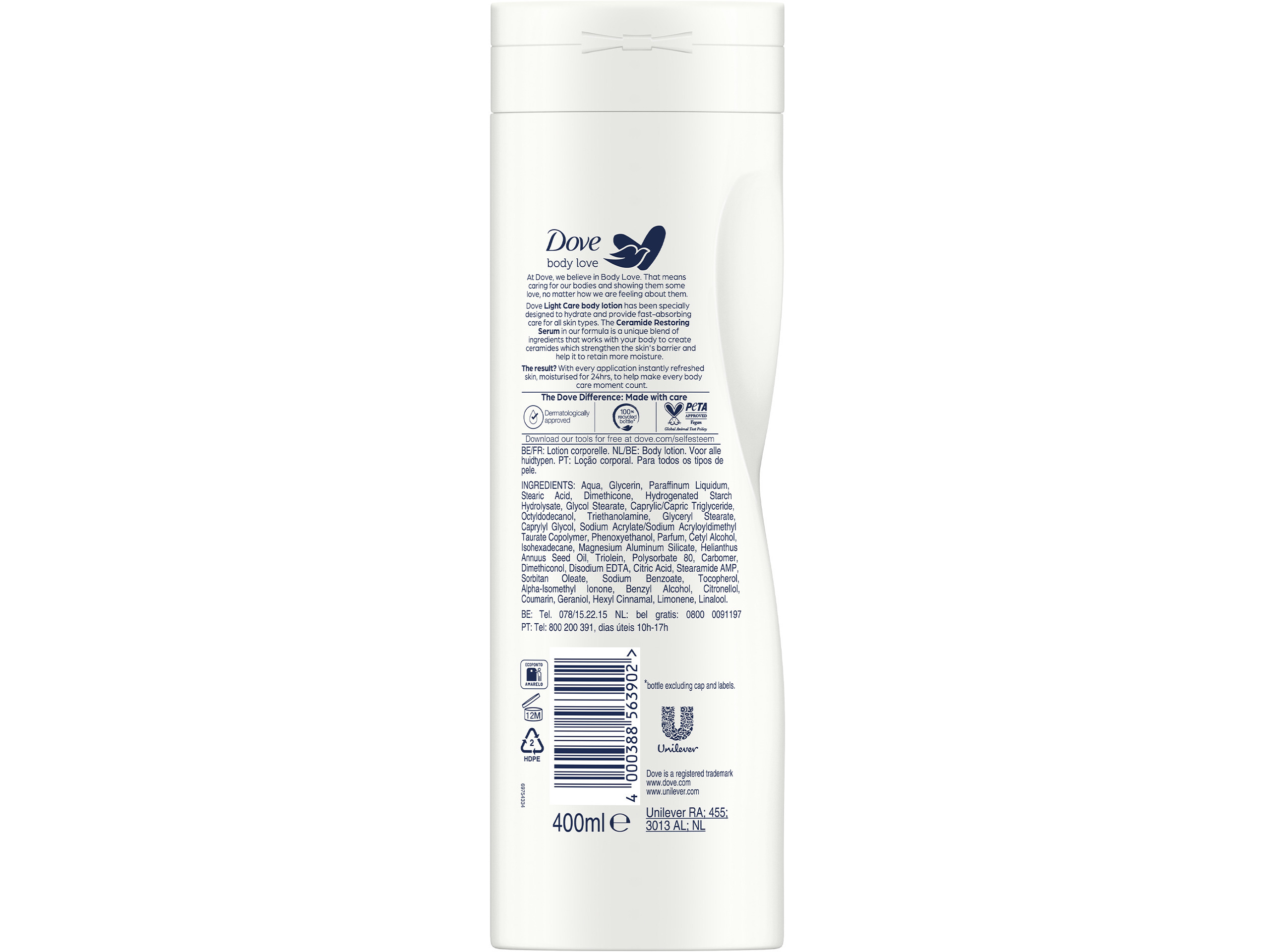 LOÇÃO DOVE BODY LIGHT CARE 400ML