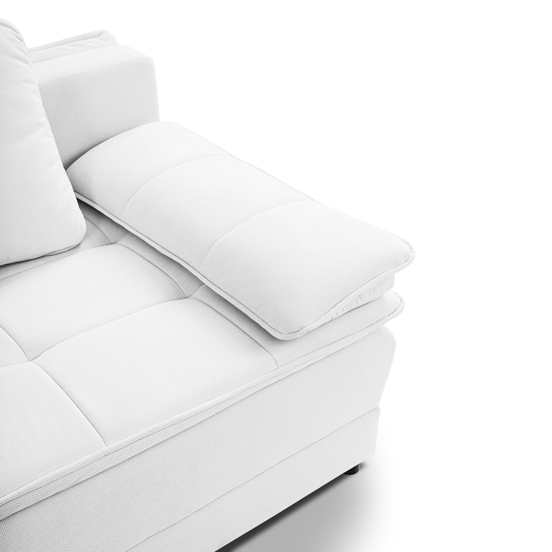 Schlafsofa - weiß - Velvet - Liegefunktion und Staukasten