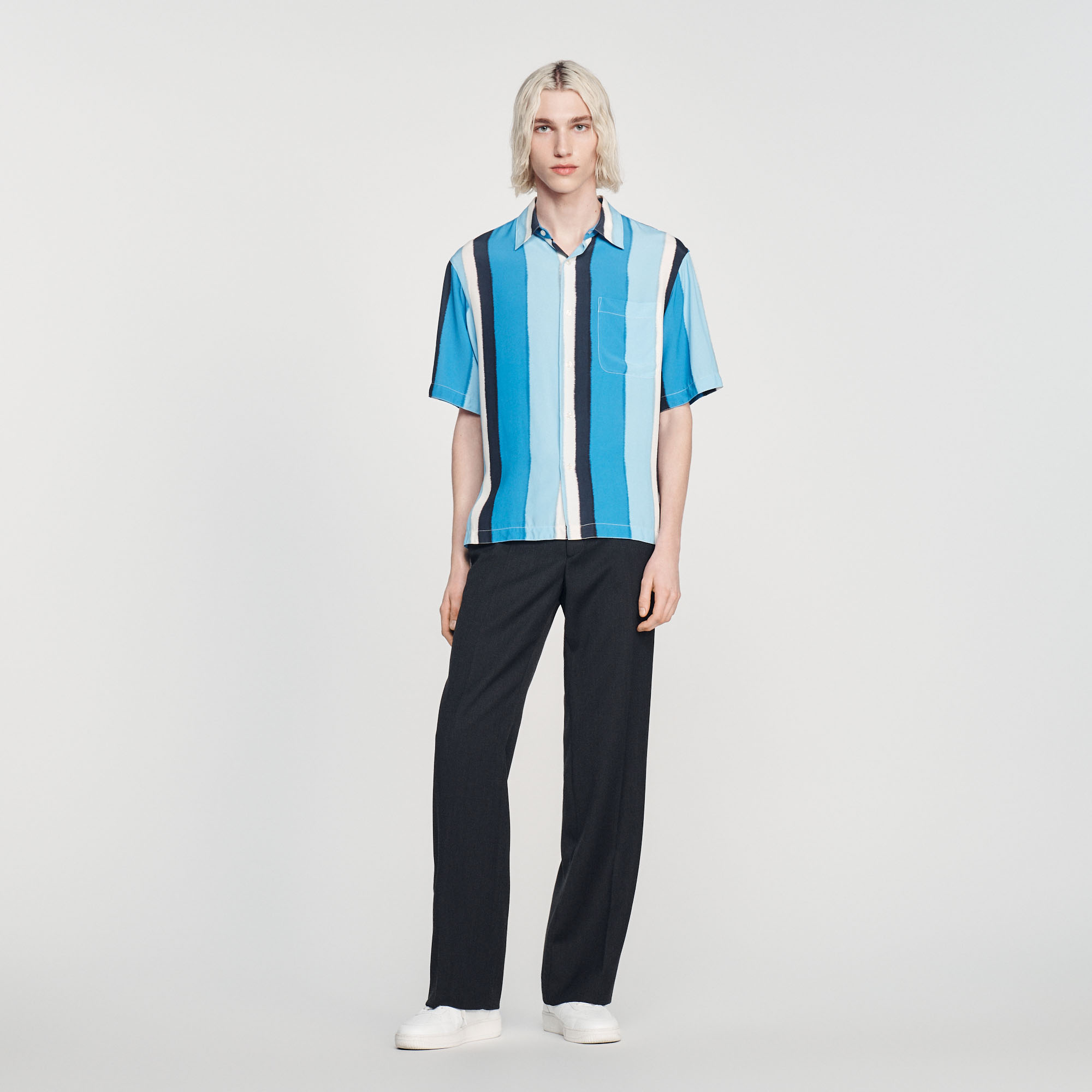 Chemise fluide rayee manches courtes