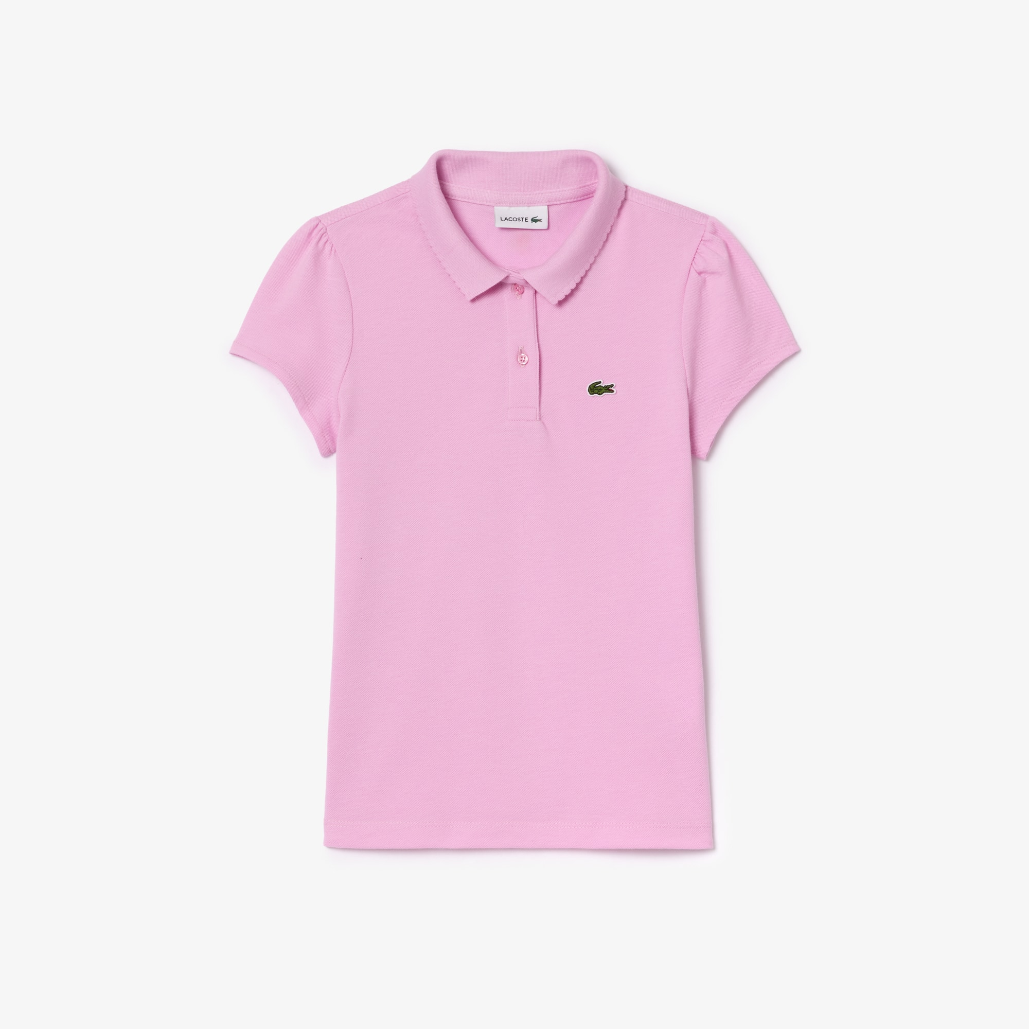 Polo Fille Lacoste en mini piqué avec col festonné Polos - Rose - Lacoste - Fille