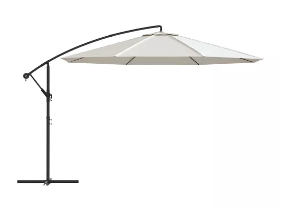 Parasol cantilever 3,5 m blanc sable