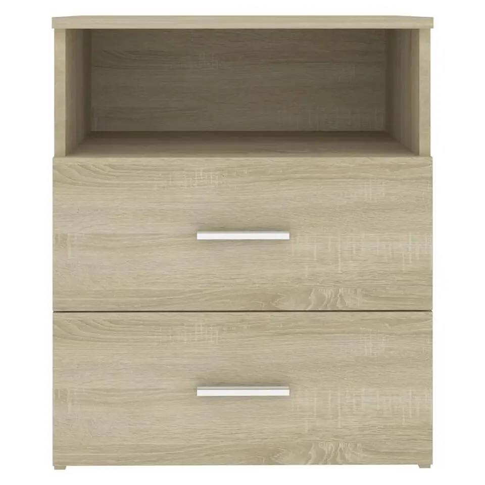 vidaXL - Nachtkastje - Bruin - Bewerkt hout - 2 stuks