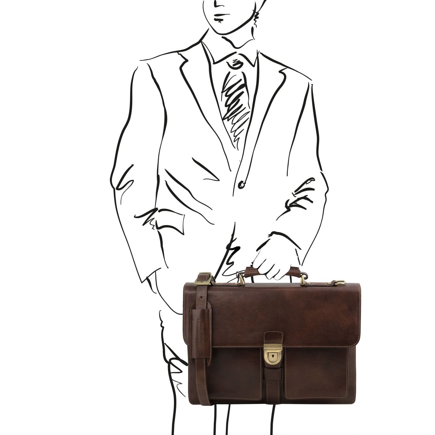 TL141825 – Assisi – leren Aktetas 3 compartments