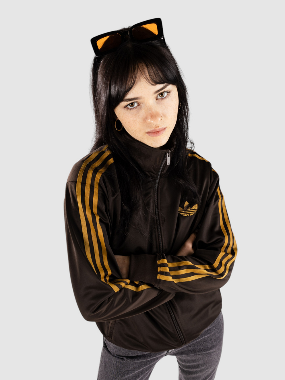 adidas Originals Firebird Loose Track Jacket dbrown/prebro