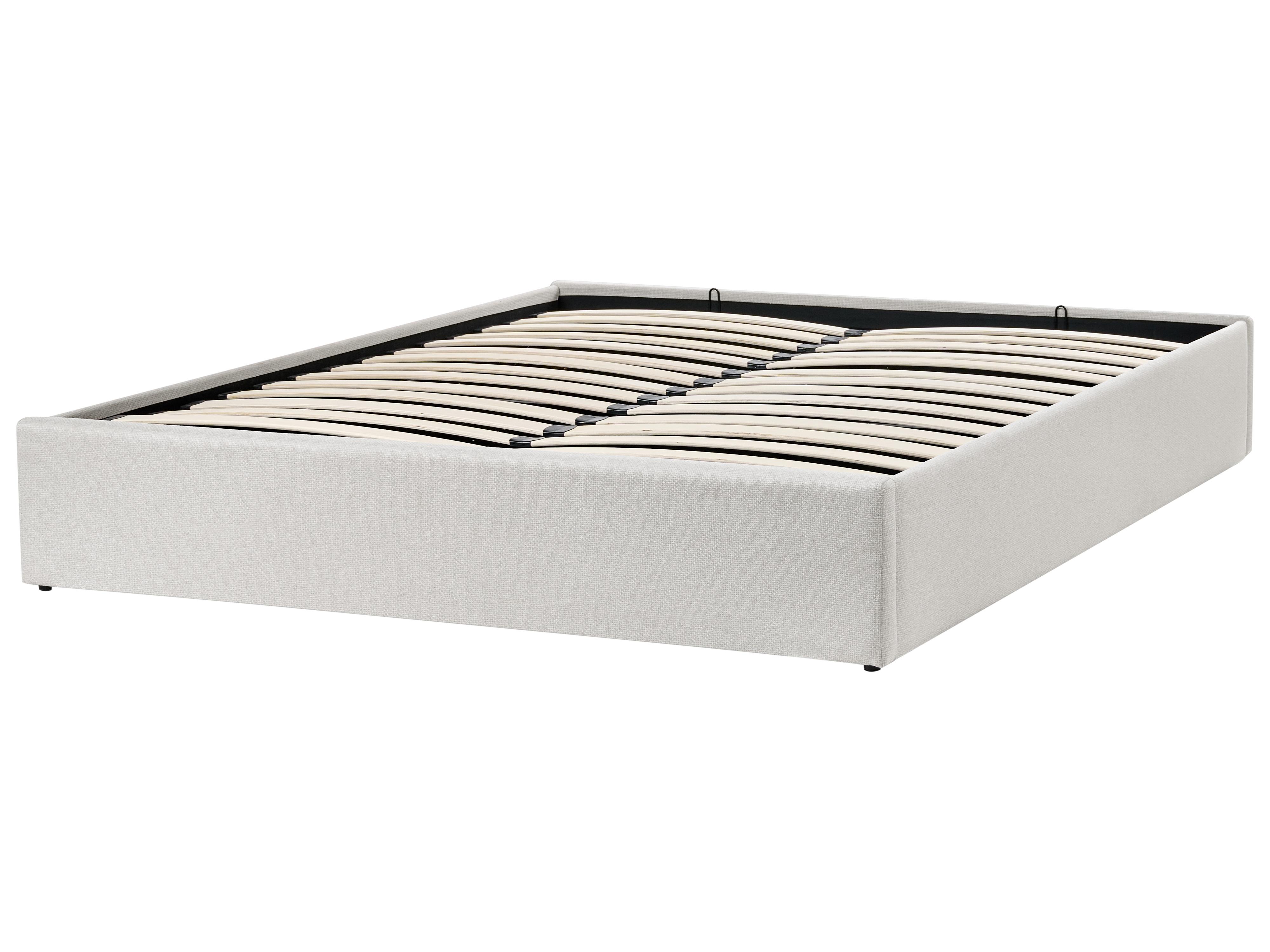 Opbergbed zonder hoofdbord Stof DINAN 160 x 200 cm Lichtbeige