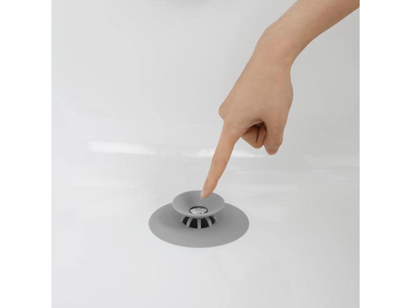 Umbra Waschbeckenstöpsel Flex Grau Badewannenstöpsel aus Silikon