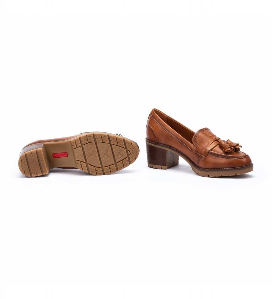 Mocassins Pikolinos Llanes em couro marrom - Altura do salto: 6 cm -