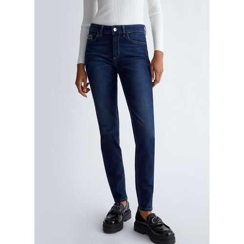 Liu Jo - Pantalón pitillo Bottom Up Azul