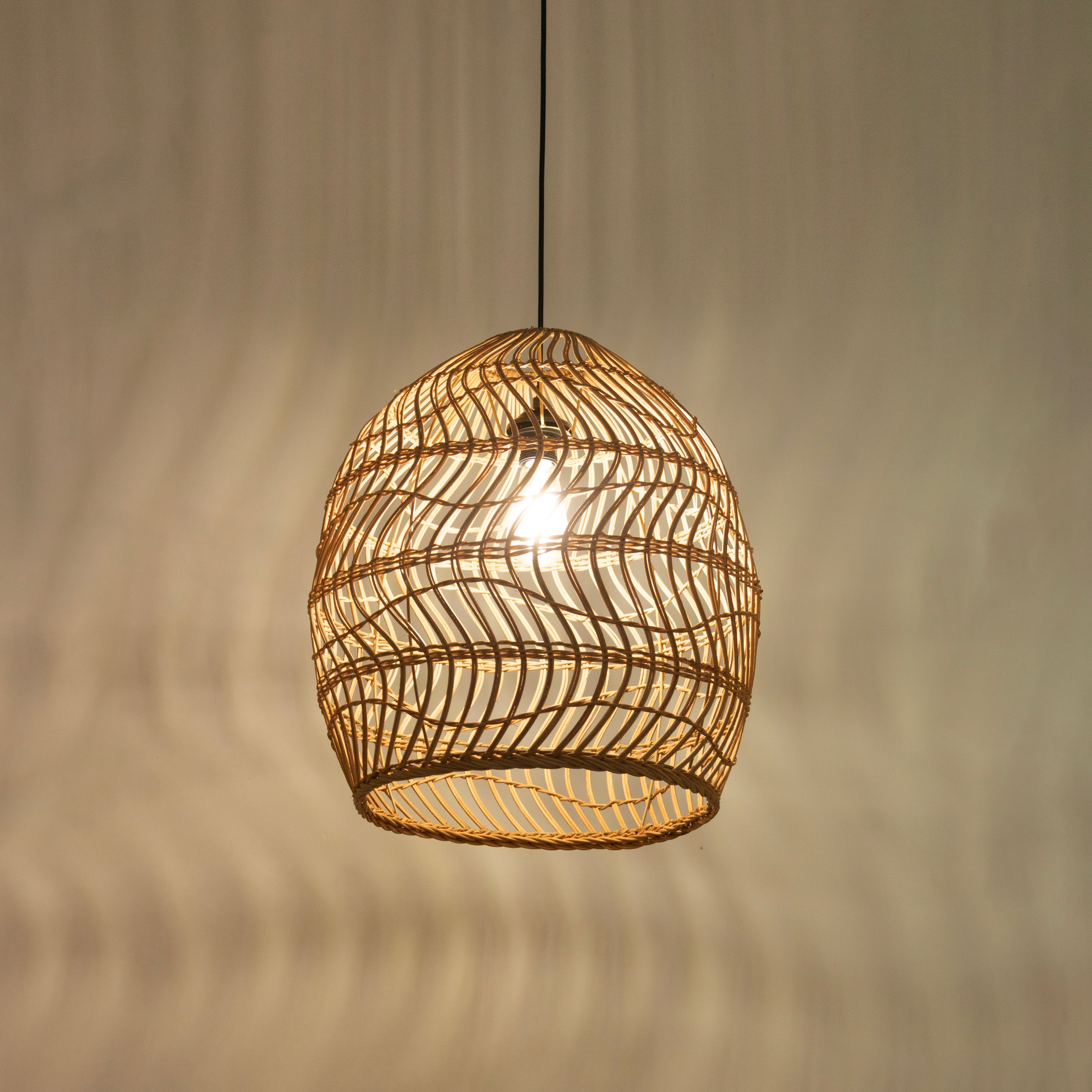 Abat-jour pour suspension - estelle - rotin - naturel - cezare - ø45cm