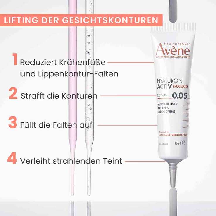 Avene Hyaluron Activ Procedure Augen-Lippen Creme, 15 ml