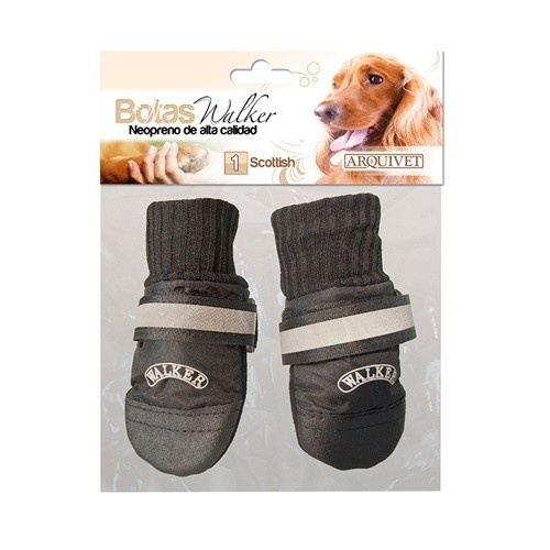 Botas ajustáveis Arquivet Walker para cães, na cor preta.