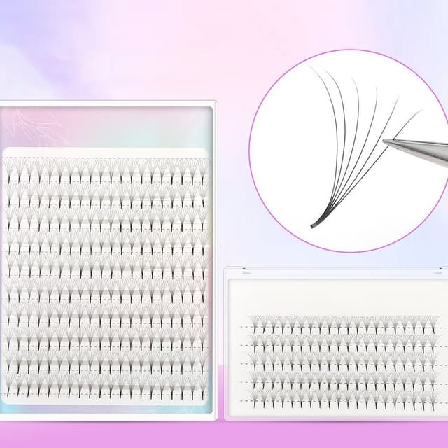 Vippeklaser eyelash extension 6D-D 100-dele Sort 9 mm